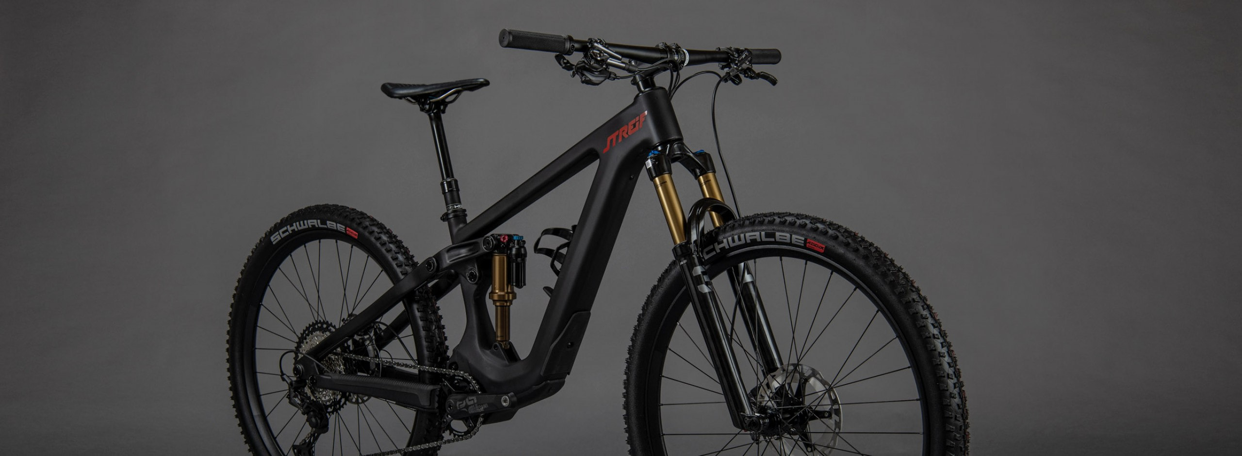 Light E-Bike in schwarz mit dem Schriftzug Streif, Maxon Motor&nbsp;Leichte und leistungsstarke E-Bike-Systeme Designed von dir.